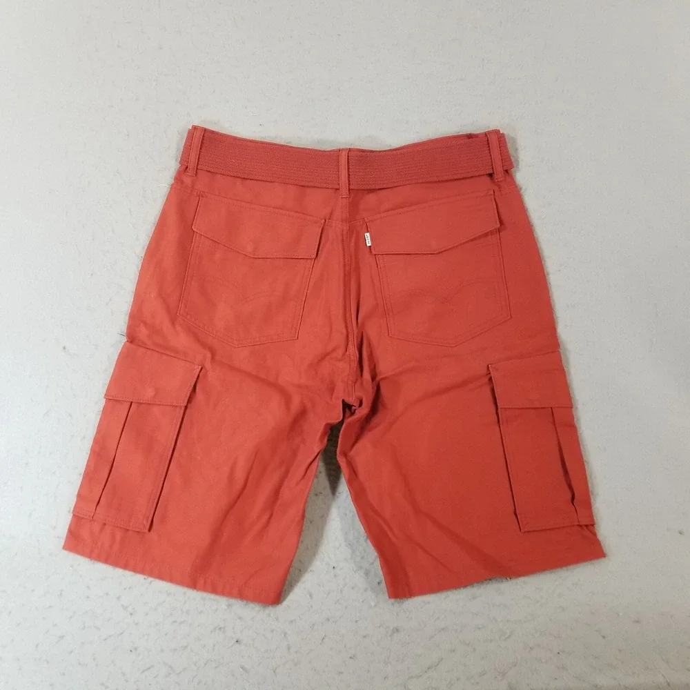 Levi's cargo shorts men's 36 x 13 orange rust heavy duty Urban outdoor Hip-Hop